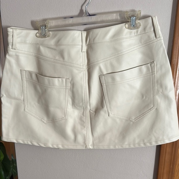 Free People vegan leather mini skirt with Asymmetrical Wrap Design - Picture 7 of 9